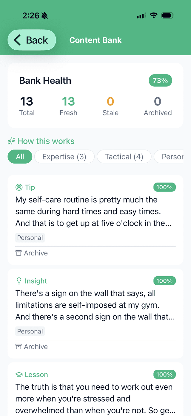 Content Bank screenshot