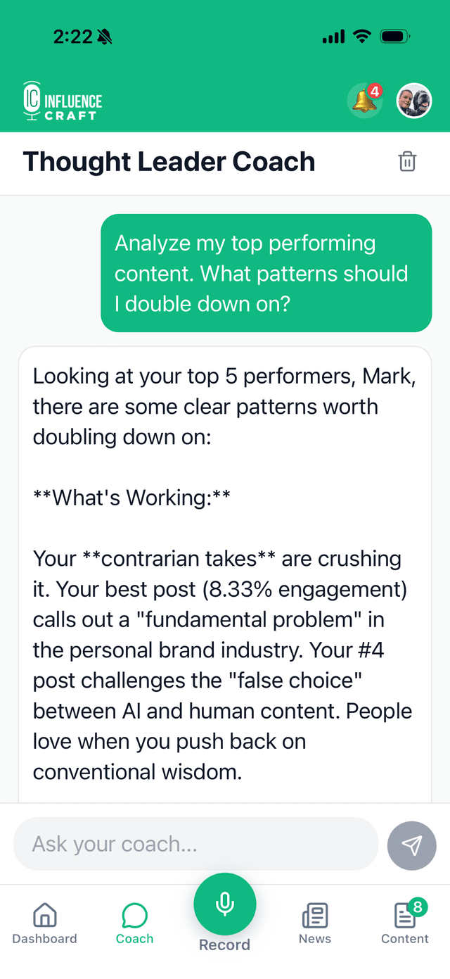 Content Strategy Coach screenshot